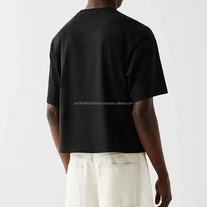 250GSM Camiseta corta de gran tamaño para hombre 100% algodón Boxy Fit Drop Shoulder Diseño de camiseta en caja en blanco del fabricante - Product Image 6