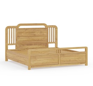 Lits en bois durables pour meubles de maison en bois de teck cadre de lit king size simple - Product Image 5