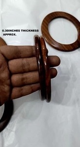 Vente en gros Cadre de sac Type de cintre Poignée en bois de bambou pour fabrication de poignée de sac à main fait main DIY Sac fourre-tout - Product Image 3