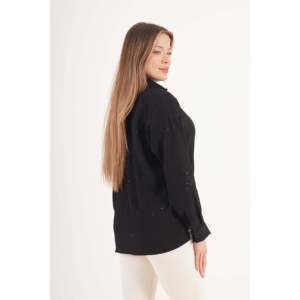 Blusa de Mujer Lustrin, Negra, con Lentejuelas, Mezcla de Viscosa, Diseño Elegante para Vestir de Noche, Venta al Por Mayor - Product Image 5