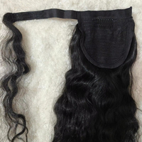 Extensions de cheveux en queue de cheval vierges non traitées, perruque en queue de cheval, extension de cheveux à cordon avec enroulement de tresse, prix de gros le plus bas