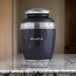 Urna de cremación para adultos de Metal de aluminio de estilo Americano negro de carbón, recuerdo de cenizas de entierro conmemorativo para decoración de ceremonia funeraria - Product Image 1
