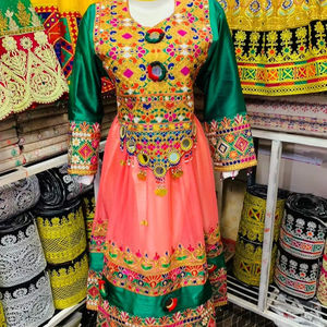 Wholesale Best Quality Afghani Traditional Dresses Embroidered Afghan Kuchi Dress Diamond Lace Sequined for Tribal Banjara Belly - Product Image 1