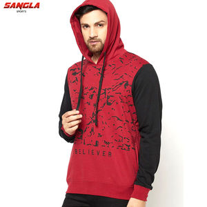 basics High Quality cotton blended Fleece polyester streetwear hoodies solid wear hoodie with custom logo printed men hoodies - Product Image 3