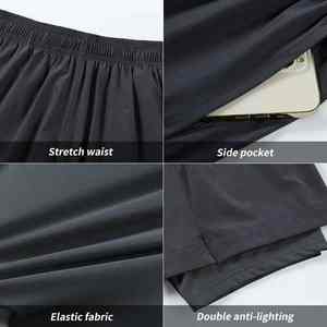 กางเกงขาสั้นเล่นยิมของผู้ชายกางเกงขาสั้นน้ำหนักเบาสำหรับฝึกซ้อมกลางแจ้งทำงานลำลองยืดระบายอากาศได้มีกระเป๋า - Product Image 6