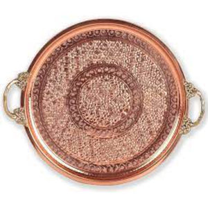 Round Shape High Grade Gold Plated Premium Quality Metal Made Elegant Look <b>Food</b> And Chocolates Serving Luxury <b>Tray</b> Kitchenware - Product Image 3