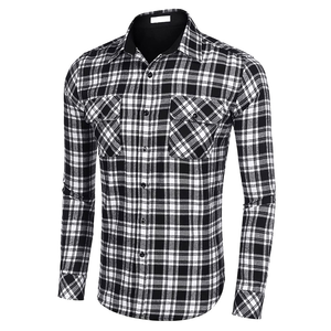 Venta al por mayor de calidad superior para hombre negro blanco a cuadros motocicleta franela camisa forrada de aramida CE nivel 01 camisa protectora - Product Image 2