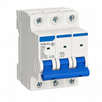 Disjoncteur miniature modulaire CHINT NXB-63 3P (MCB) en cuivre, capacité de coupure 6 kA, 230 V, boîtier compact, montage sur rail DIN, sécurité