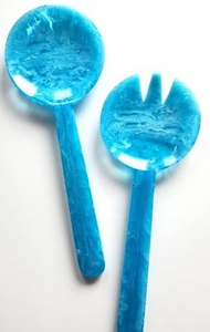 Durable Resin Classic Salad Server <b>Set</b> <b>Mirror</b> Elegant Color Swirl Eco-Friendly Dishwasher Safe Party Ready Saniya Handicraft - Product Image 2