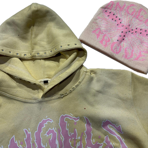 Sweat à capuche vintage en éponge française 100% coton de haute qualité pour hommes personnalisable en détresse acide hiver numérique - Product Image 2