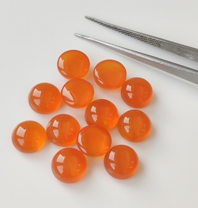 คาร์เนเลียนสีส้มธรรมชาติคาร์เนเลี่ยนทรงกลมคาร์เนเลียนส้ม8มม. ทรงหลวม - Product Image 2