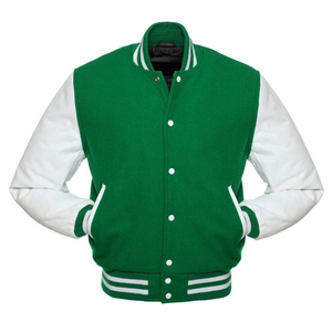 Varsity เสื้อแจ็คเก็ต,เสื้อแจ็กเก็ตเลตเตอร์แมนเสื้อแจ็กเก็ตเบสบอลเปิดไหล่แขนหนังแท้ผลิตจากปากีสถาน - Product Image 5