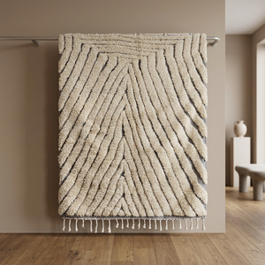 Handmade Organic Wool Area Rug Geometric Pattern <b>Plush</b> Thick Bohemian Style Rectangle Living Room Rug With Tassels - Product Image 4