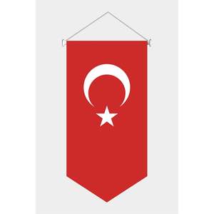 Customizable 3x5ft Pentagonal Pennant <b>Flag</b> From Turkey Satin Polyester Cloth with Digital Printing Metal <b>Pole</b> <b>for</b> Automotive Use - Product Image 1