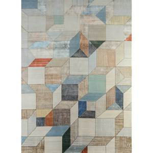 Tapis en laine et soie de bambou noué à la main Kavi gris et noir, motif Théorie du Chaos, géométrique, style bohème, pour la maison, le couloir, modèle rectangulaire - Esk-726 - Product Image 1