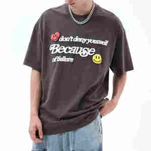 เสื้อยืดคอกลมสำหรับผู้ชายเสื้อคอตตอน100% สำหรับผู้ชายเสื้อยืดธรรมดาพิมพ์ลายพัฟเสื้อเชิ๊ตขนาดใหญ่ออกแบบได้ตาม2025 - Product Image 1