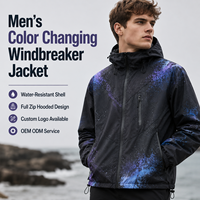 Veste à capuche thermochromique personnalisée IKDEER pour homme, résistante à l'eau, respirante, pour la rue et l'extérieur