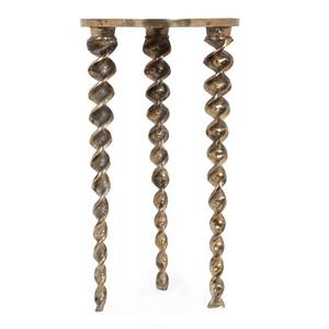 Home Wrens interior de aluminio hecho a mano acento Mesa Wrens mesa auxiliar moderna mesa redonda con patas en espiral muebles de sala de estar únicos - Product Image 3