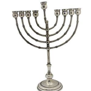 <b>Prime</b> Quality Silver Plated Hanukkah Menorah 9 Branch Candelabra For Traditional Religious Ceremony Home Decor <b>Gift</b> - Product Image 1