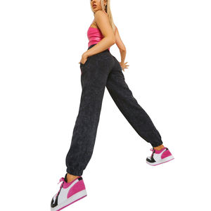 Nouveauté 2025 Vente en gros Pantalons de survêtement pour femmes personnalisés vintage lavés à l'eau épais 100% coton Logo personnalisé - Product Image 2