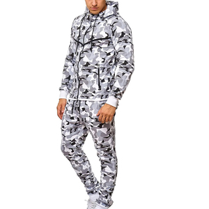 Chándales de dos piezas de color sólido para hombre, ropa informal con cuello con capucha para invierno, venta al por mayor, traje deportivo de sublimación - Product Image 4