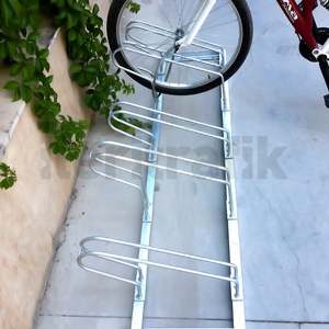 Soporte de Estacionamiento para Bicicletas Galvanizado de Cinco Piezas 40x175 cm para Barrera de Estacionamiento de Coches y Equipos de Estacionamiento - Product Image 3