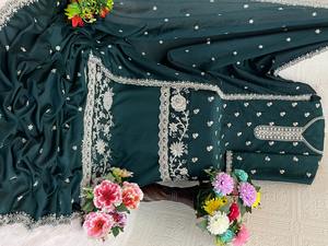 Salwar Kameez จากนักออกแบบปากีสถานมีงานปักหนาสำหรับงานแต่งงานและงานปาร์ตี้ของผู้หญิงขายส่ง - Product Image 5