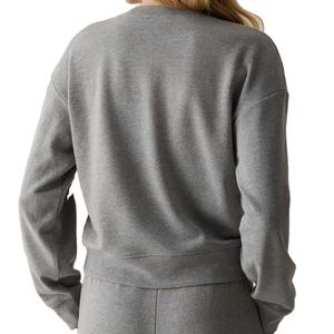 Sweat-shirt à col rond personnalisé pour femmes avec manches chauve-souris Spandex/tissu en coton Design d'hiver décontracté écologique - Product Image 6