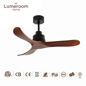 USA In Stock 42 Inch Solid Wood <b>Ceiling</b> Fan Without <b>Light</b> Remote Control Quiet DC Motor Downrod Mount Reversible 6 Speed Indoor - Product Image 1