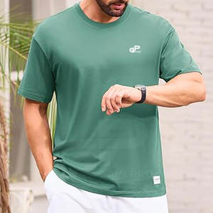 Vente en gros T-shirt surdimensionné personnalisé pour hommes T-shirt uni de haute qualité avec logo personnalisé pour hommes - Product Image 3