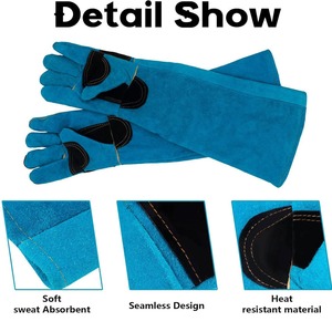 Guantes DE SEGURIDAD DE CUERO PU para control de animales, cierre extraíble impermeable, Color personalizable/tamaño, estilo de uniforme de Hospital para entrenamiento - Product Image 2