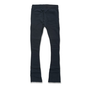 Pantalones apilados de cintura alta personalizados para hombres Estilo frontal plano lavado medio real de alta calidad a la moda para hombres con diseño personalizado - Product Image 4