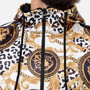 Wholesale Men's Lightweight Graphic Print Jogger <b>Sets</b> Multiple Color Hooded Tracksuit Outfit 2 Piece Sports Outerwear for Winter - Product Image 4
