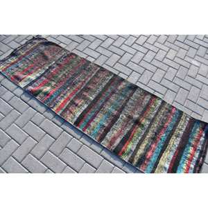 Alfombra turca Vintage moderna, diseño de retales Beige de 2,2x7,1 pies, estilo clásico rectangular para sala de estar, dormitorio, lana, poliéster, látex - Product Image 3