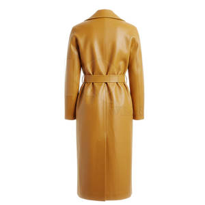 Manteau trench en cuir raffiné pour homme, réversible, boutonné, design long de qualité supérieure, coupe confortable, parfait pour la mode d'hiver et les affaires - Product Image 2