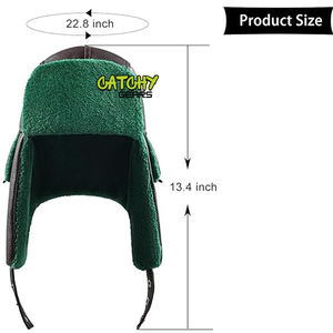 Chapeau d'aviateur en fausse fourrure d'hiver, en cuir PU, avec rabats d'oreille chauds, coupe-vent, pour temps froid - Product Image 3