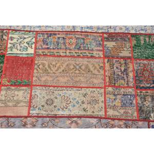 พรมตุรกีโบราณสีเบจ2,8X7ฟุตแบบคลาสสิกผ้าขนสัตว์และเส้นใยเหนียวลายเย็บปะด้านหลังสำหรับวัยรุ่น - Product Image 5