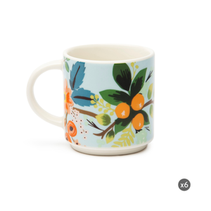 Set di 6 Tazze da Caffè Espresso in New Bone China Resistente, 10 cl (3.4 oz), Design Floreale Multicolore, Tecnica Decal Excelsa - Product Image 1