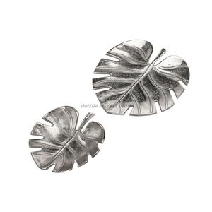 Plateaux décoratifs en bois modernes et élégants en forme de feuille d'argent Texture unique pour servir des collations et améliorer la décoration intérieure - Product Image 1