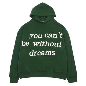 เสื้อฮู้ดสำหรับผู้ชายโอเวอร์ไซส์ผ้าฝ้าย100% แบบสวมศีรษะพิมพ์ลายพัฟ3D โลโก้ออกแบบได้ตามที่ต้องการ - Product Image 1