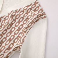 Pull en maille chenille brodé grec de qualité supérieure, automne, uni, décontracté, boutonné, manches longues, anti-plis, col en V, coupe courte, 2026