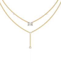 Collier en or 10K 14K 18K personnalisé avec diamant de laboratoire taille radiant 1,72 ct pour femme, certifié IGI, bijoux tendance pour soirée, vente en gros