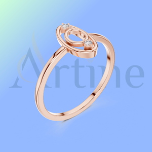 18K Diamond <b>Infinity</b> Ring in Silver for Women Love Gift - Product Image 1