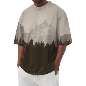 2025 nuevas camisetas de verano Casual Street-Wear ajuste relajado tela de algodón suave Color sólido cuello redondo Camiseta para hombres - Product Image 1