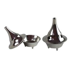 แท่นปักธูปโลหะทองเหลืองสีเงินมาตรฐานพร้อมที่วางธูปโลหะดีไซน์ชุบสดใส - Product Image 1