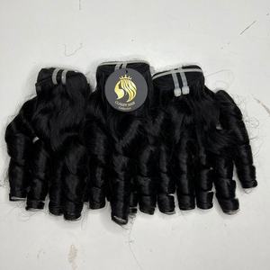 Extensiones vietnamita de cabello rizado hinchable, extremo grueso, suave, paquete de tejido rizado 100 virgen hinchable 100% cabello crudo sin procesar - Product Image 4