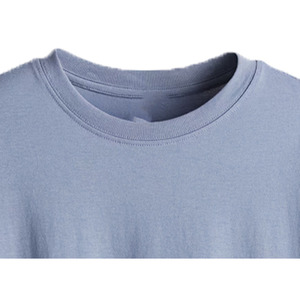 T-shirt décontracté pour homme de grande taille, logo personnalisable de haute qualité, devant uni, couleur ciel, 220 g/m², 100 % coton biologique respirant - Product Image 2