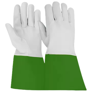 Guantes de soldadura TIG de alta resistencia de Grado Superior Grano de cabra Cuero dividido de vaca Protección de manos industrial Seguridad en la construcción - Product Image 4