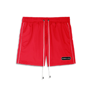 Oem Custom Manufacture Piping Lightweight Nylon <b>Shorts</b> Customized Summer Relaxed Fit <b>Shorts</b> With Rubber <b>Patch</b> - Product Image 2