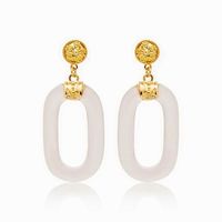 Ensemble de bijoux fantaisie en résine faits à la main : collier et boucles d'oreilles pendantes pour femme